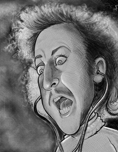 Gene Wilder Caricature Young Frankenstein "It is Alive!"