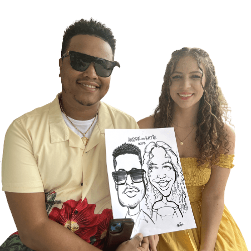 Charlotte couples with caricature.