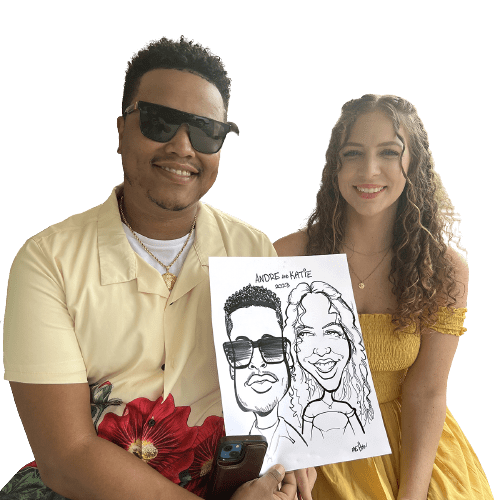 wedding-reception-ideas-nc-removebg-preview Charlotte couples with caricature.