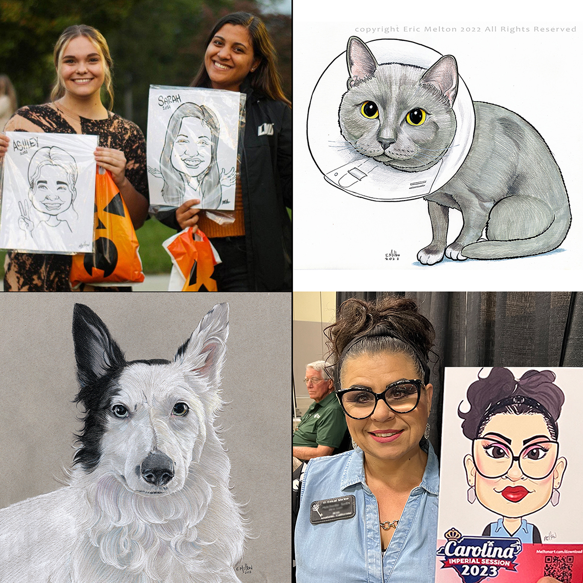 Charlotte NC Caricature and pet artist .