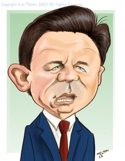 Caricature of Florida Governor Ron DeSantis.